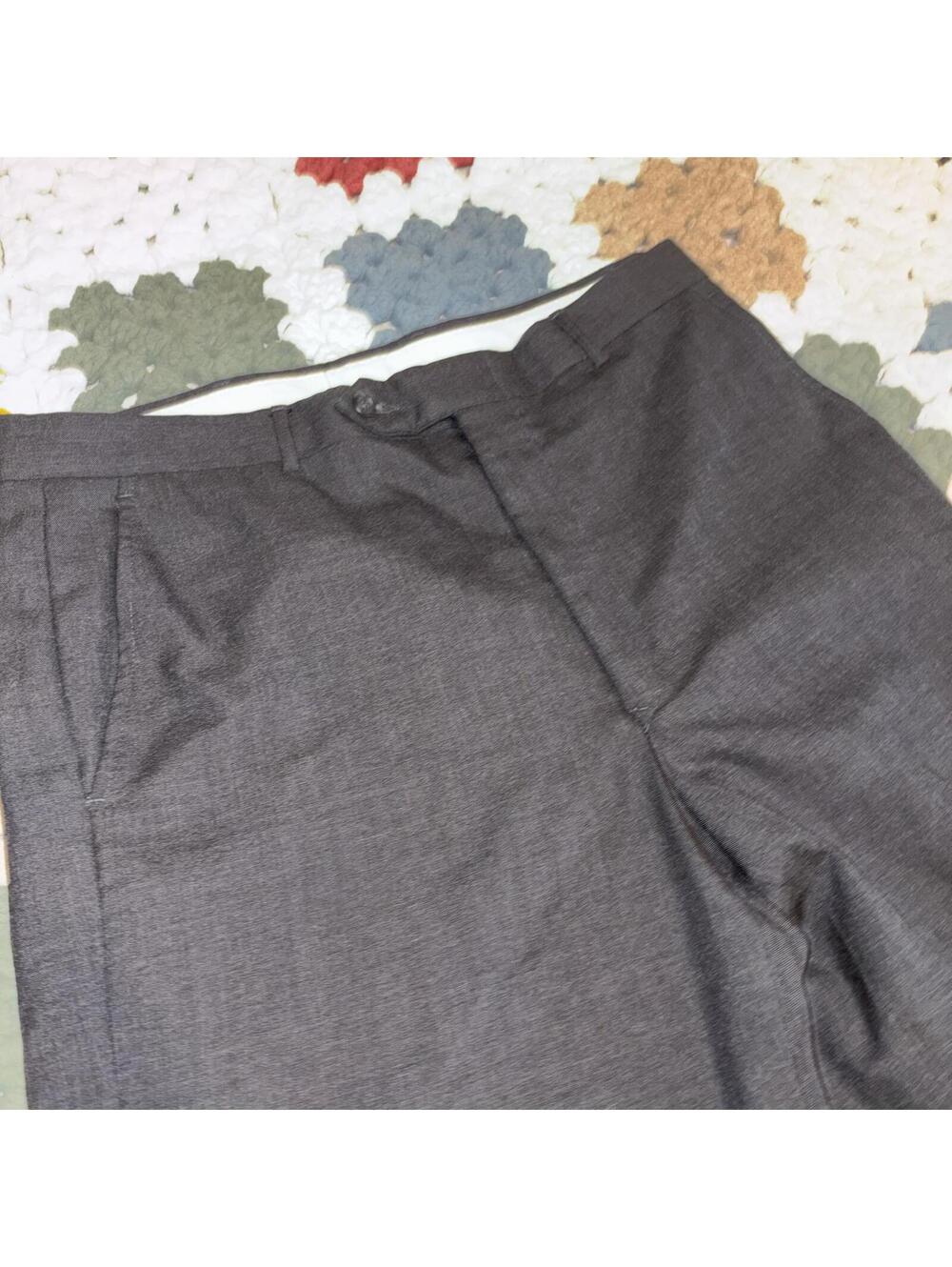 Stafford 100% Worsted Wool $120 Men’s Size 34 x 30 Black Wool Dress Pants Work - Picture 6 of 9